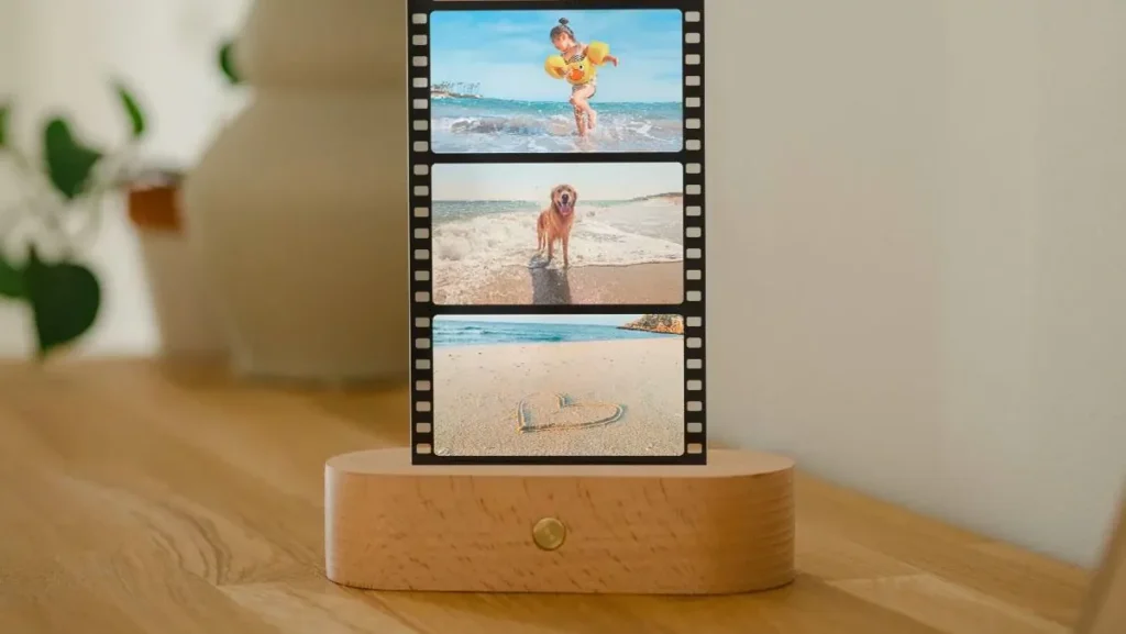 Personalisierbare LED-Lampe Filmstreifen mit Fotos