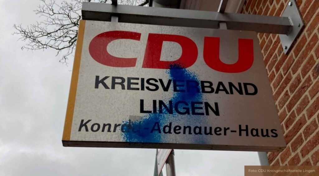 Sachbeschädigung an CDU-Gebäude in Lingen: Polizei sucht Zeugen