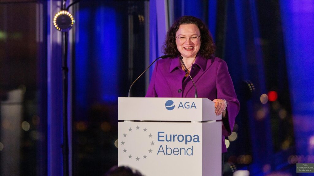 Andrea Nahles beim EuropaAbend des AGA: „Deutschland bleibt Einwanderungsland“
