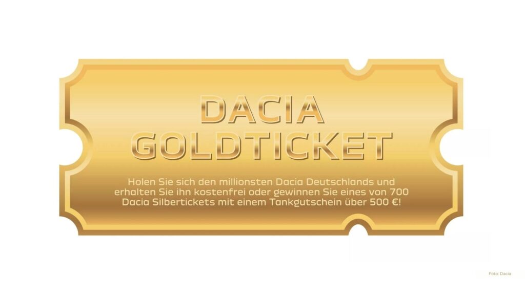 Dacia sucht den millionsten Kunden: Goldticket bringt Neuwagen gratis