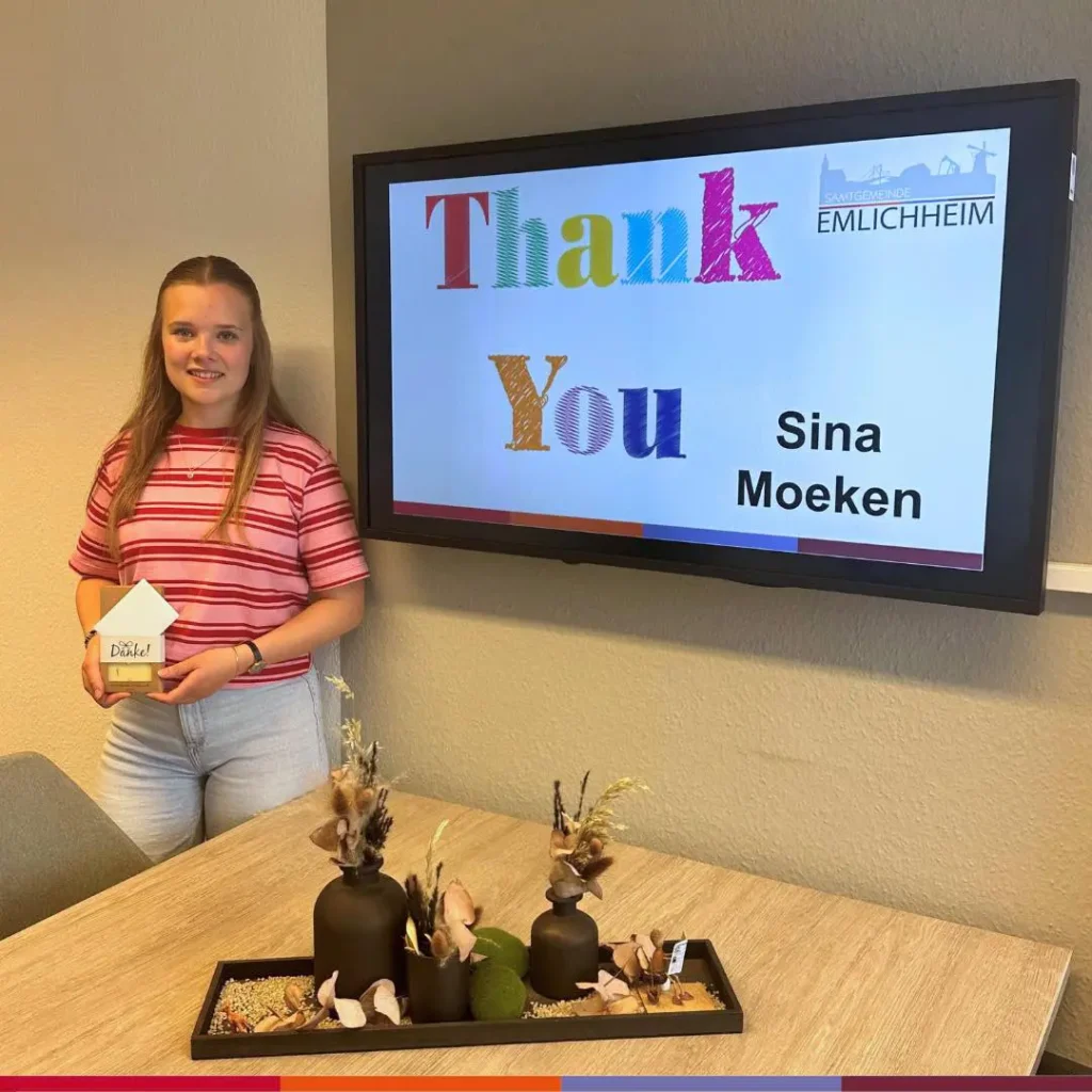 Abschied nach dem Jahrespraktikum: Samtgemeinde Emlichheim sagt „Danke, Sina!“