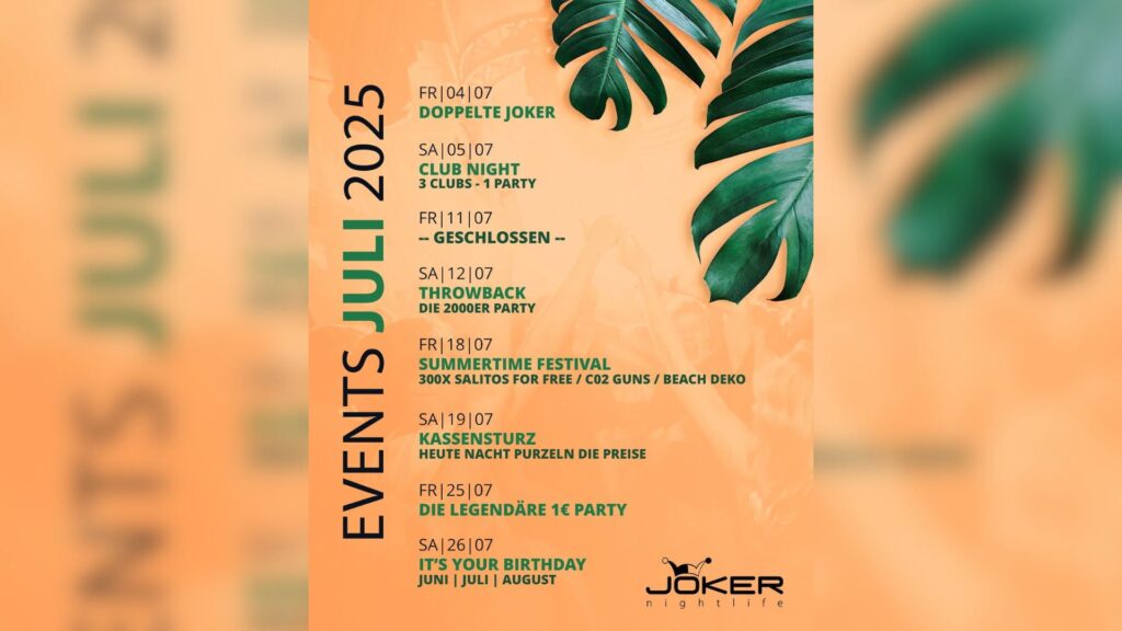 Sommer, Sound und Specials – Das Juli-Programm im Joker Lingen