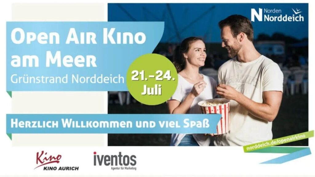 Open-Air-Kino am Meer: Filmvergnügen auf der Drachenwiese in Norddeich