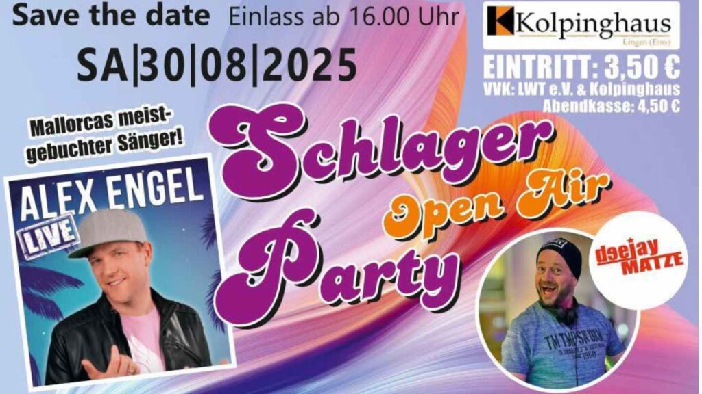 Schlager-Open-Air in Lingen: Alex Engel live am Kolpinghaus