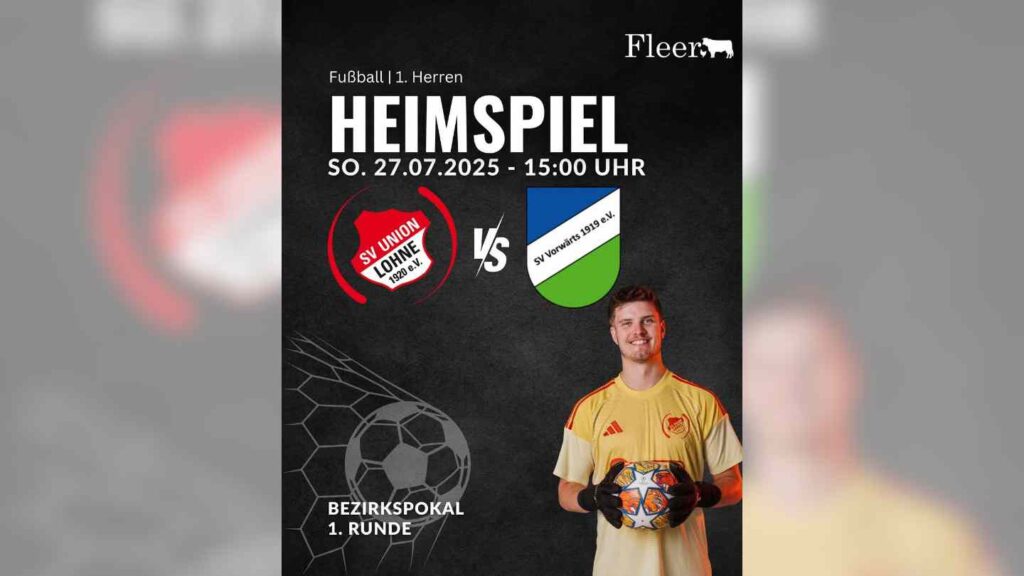 Bezirkspokal: Lohne empfängt Vorwärts Nordhorn zum Saisonauftakt