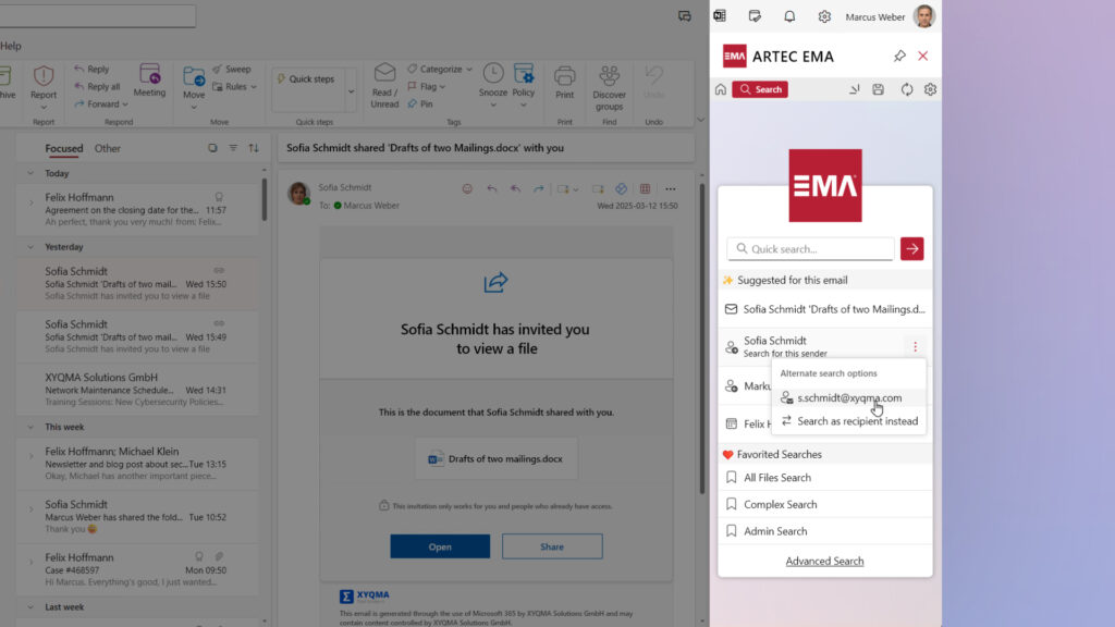 ARTEC IT Solutions veröffentlicht neues Outlook Add-In für Archivsystem EMA
