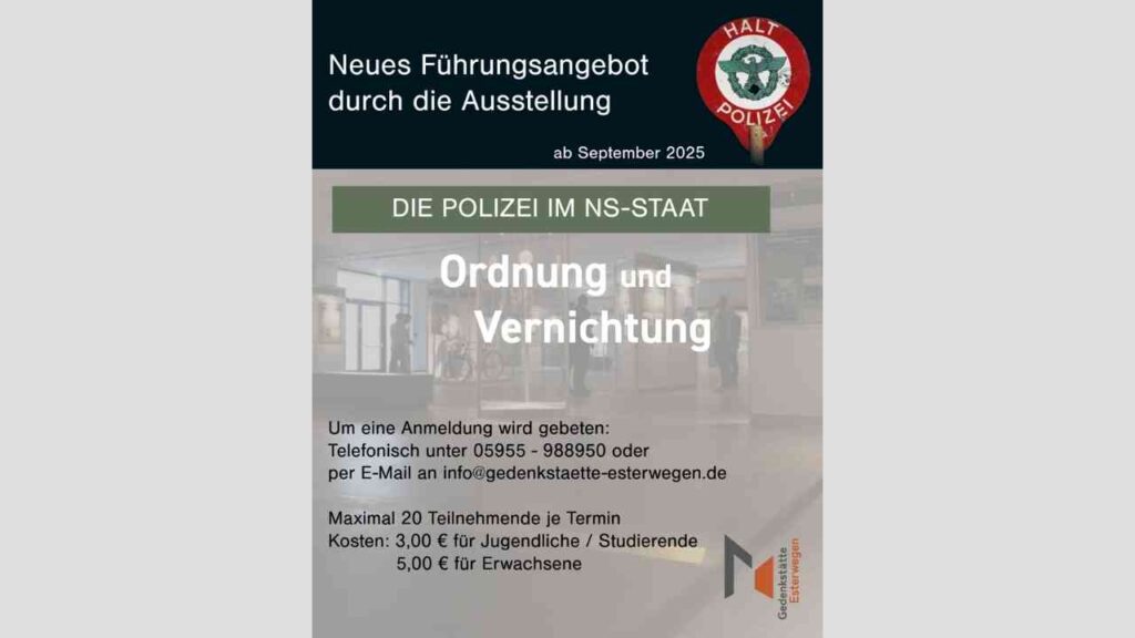 Neues Bildungsangebot in der Gedenkstätte Esterwegen: Polizei im NS-Staat und die Emslandlager