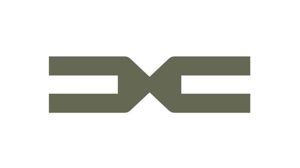 Logo der Automarke Dacia in einem minimalistischen Design mit grauer Farbe.