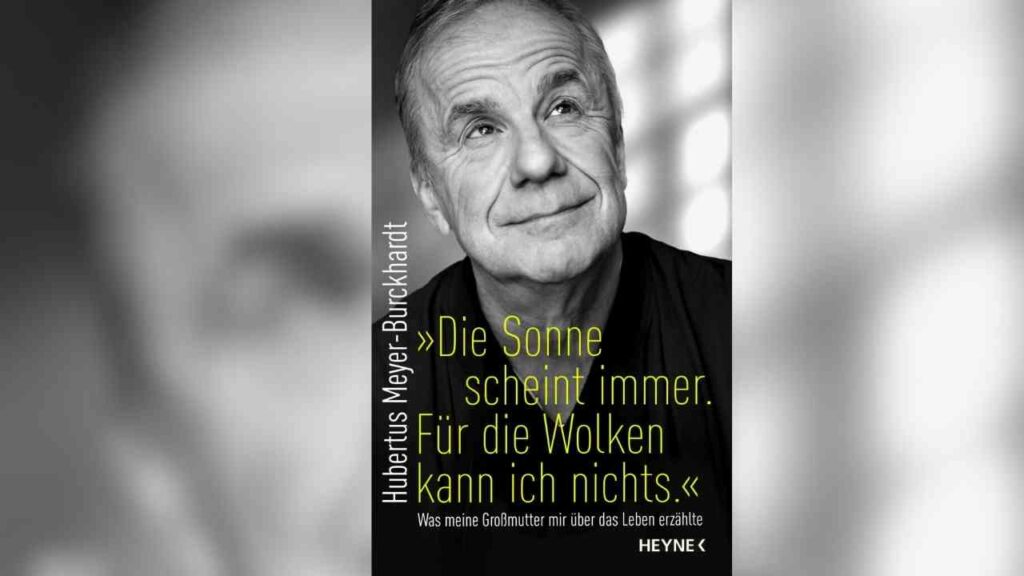 Porträt von Hubertus Meyer-Burckhardt mit einem Zitat über das Leben in Schwarz-Weiß.