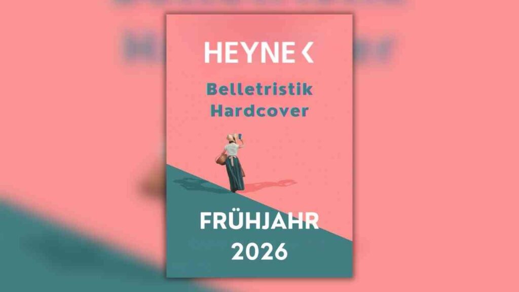 Buchcover für Belletristik von Heyne für Frühjahr 2026 mit einer stilisierten Illustration einer Person.