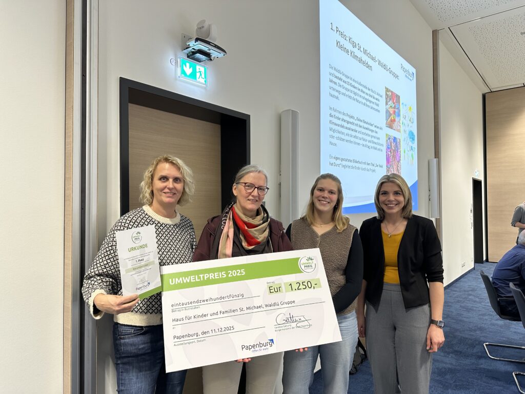 1. Preis Kita St.Michael Waldü Gruppe Kleine Klimahelden