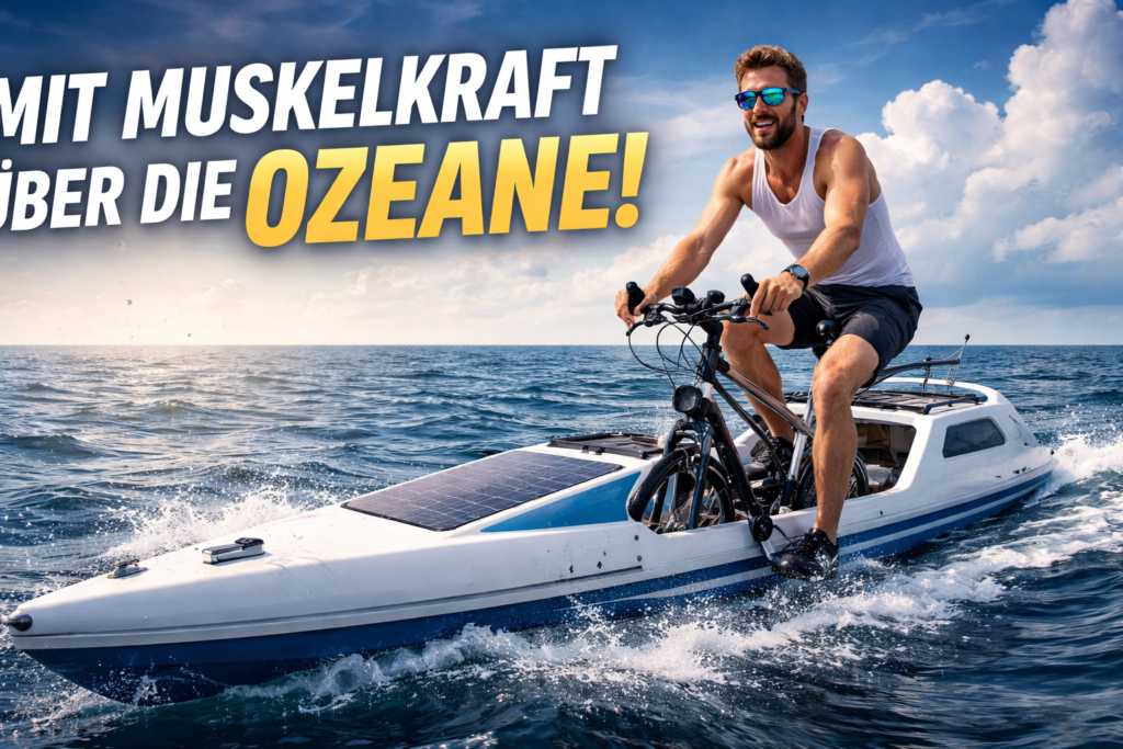 Mann will Ozeane mit Muskelkraft pedalieren