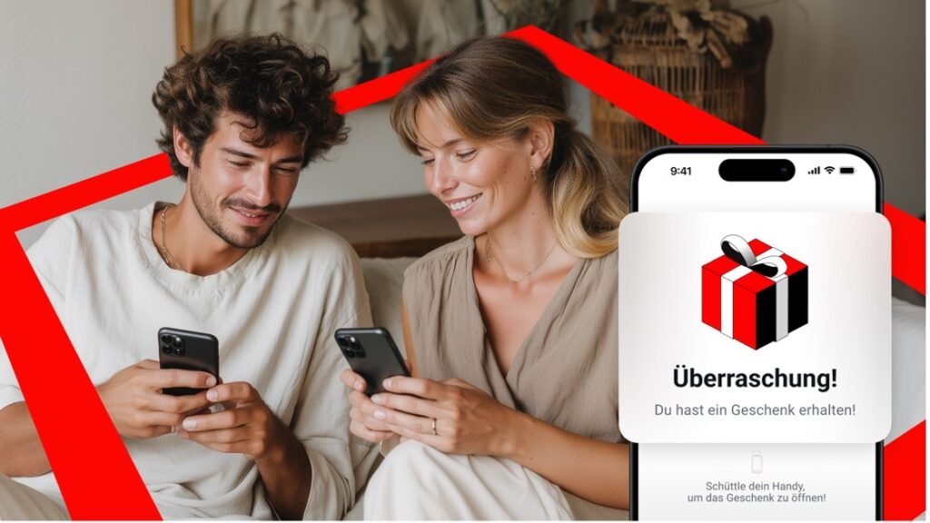 Zwei Personen, ein Mann und eine Frau, die auf ihre Smartphones schauen, während sie auf einer Couch sitzen.