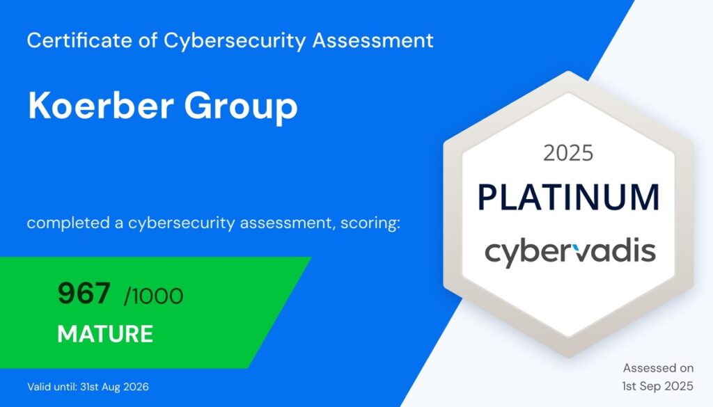 Körber erzielt Bestnote "Platin" bei CyberVadis Rating 2025