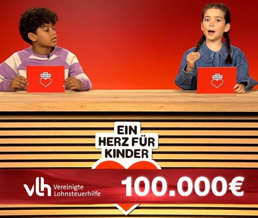 VLH spendet 100.000 Euro für "Ein Herz für Kinder"