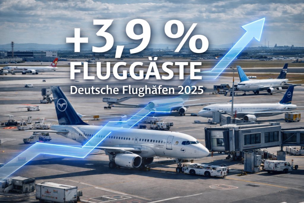 3,9 % mehr Fluggäste an deutschen Flughäfen 2025