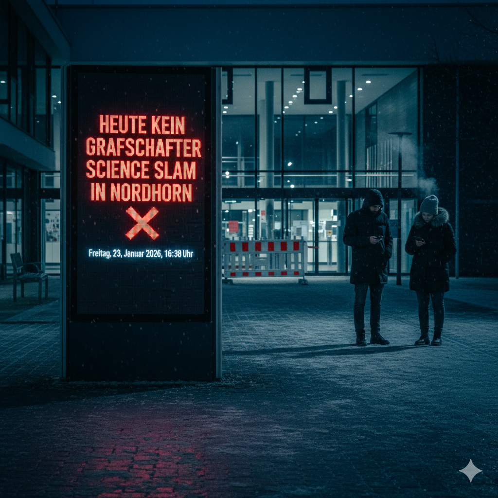 Heute kein Grafschafter Science Slam in Nordhorn
