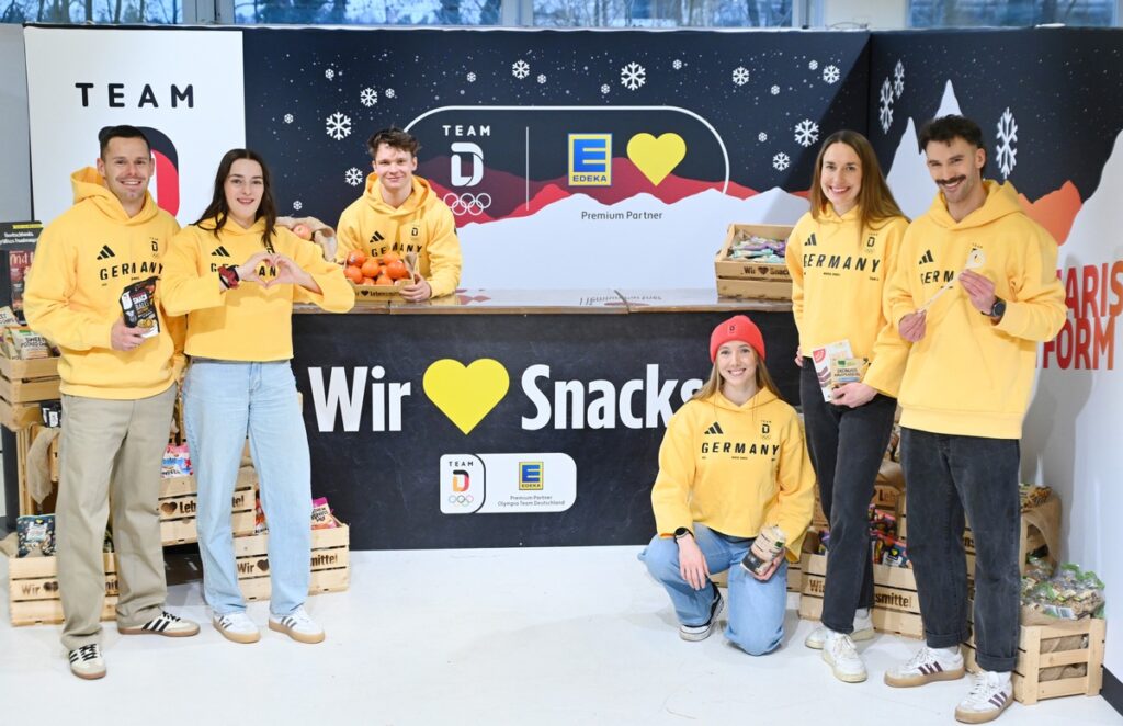 Premium Partner EDEKA Verbund mit Team Deutschland auf der #roadtomilanocortina / EDEKA Verbund sorgt für ausgewogene Verpflegung bei der Team D Einkleidung