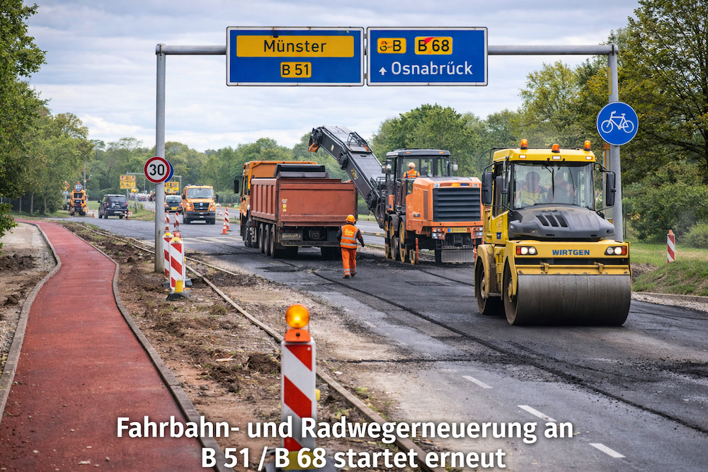 Beginn der Straßen und Radwegreparatur