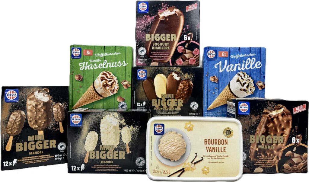 7. Preissenkung alleine im Februar: NORMA reduziert ab sofort Eis der Eigenmarke RIVA um bis zu 14 Prozent / Mandel, Joghurt Himbeere und Bourbon Vanille