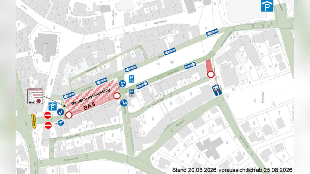 Bauarbeiten an der Wallstraße in Ahaus