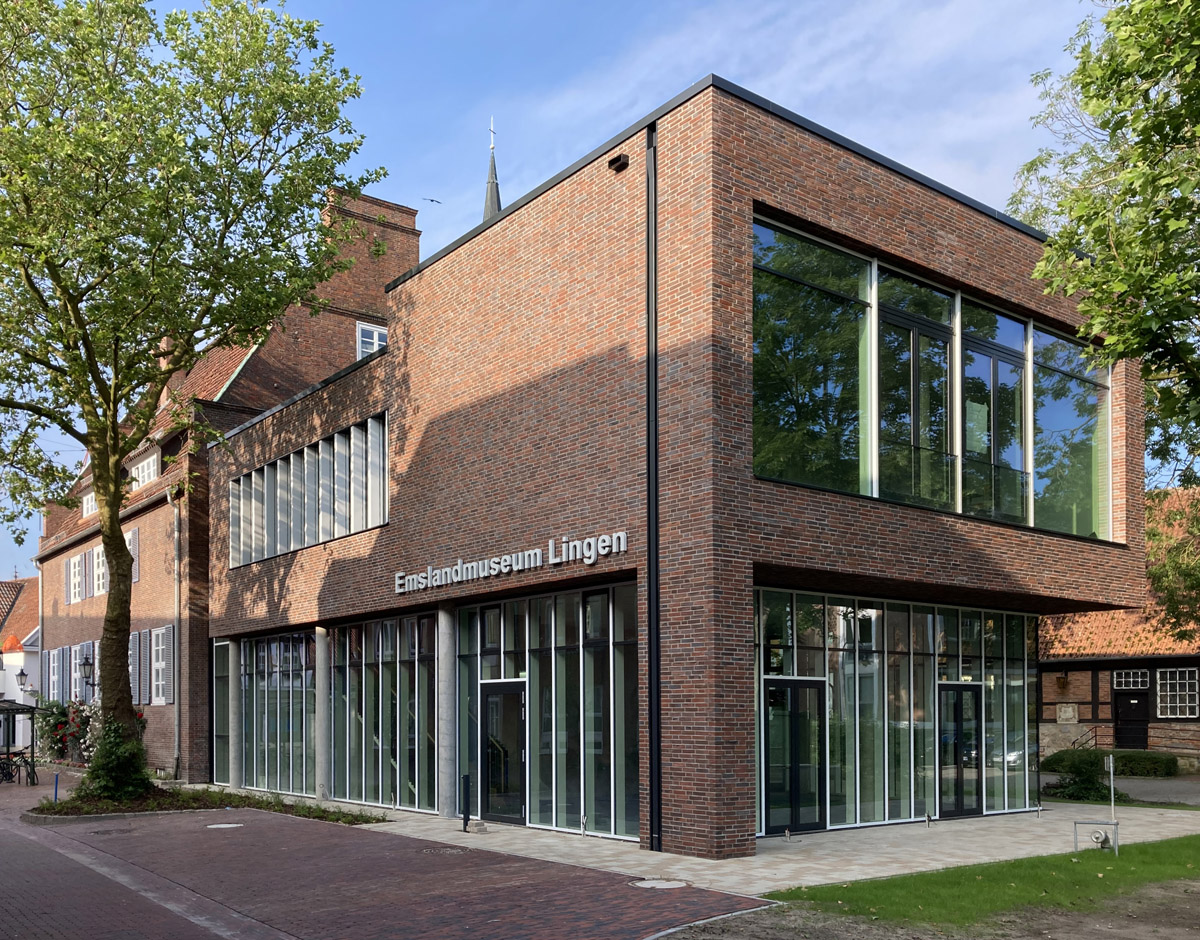 Emslandmuseum Lingen, moderner Erweiterungsbau, Westseite