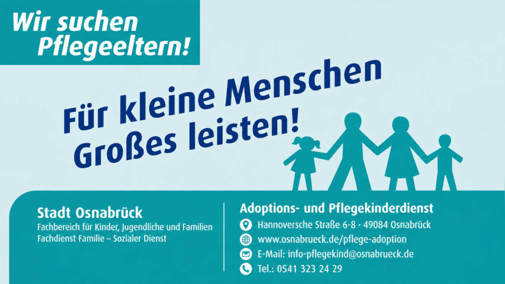 Motiv des Adoptions- und Pflegekinderdienstes der Stadt Osnabrück zur Suche nach Pflegeeltern