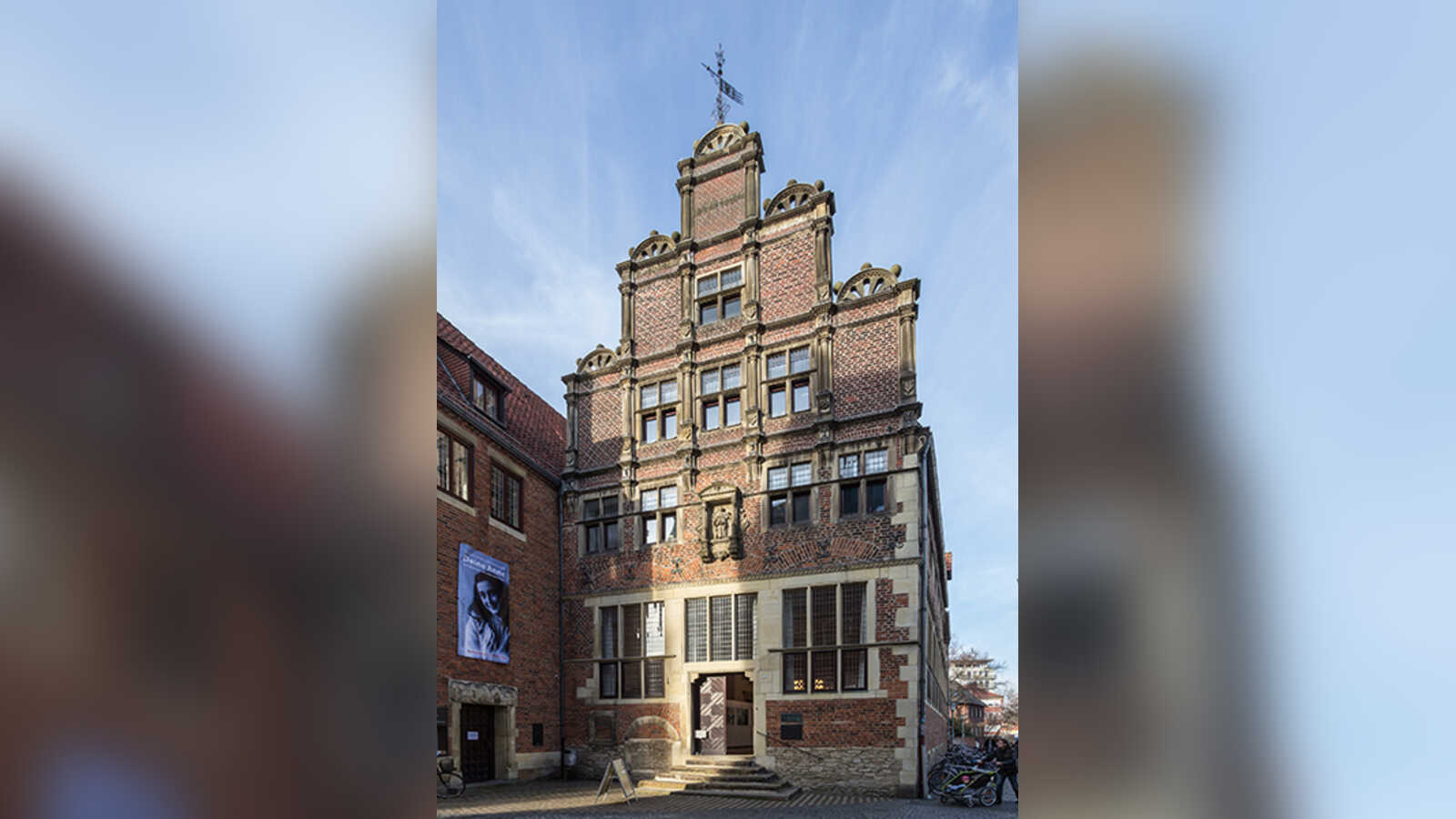 Historische Fassade des Krameramtshauses am Alten Steinweg in Münster