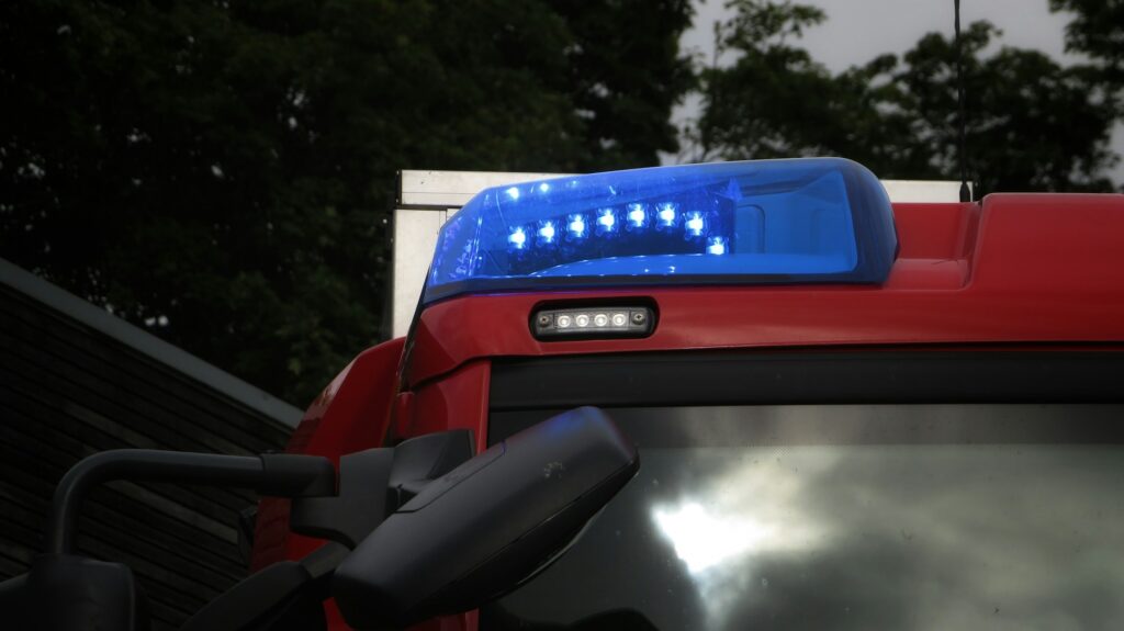 Blaulichtmodul eines Einsatzfahrzeugs, Symbolbild zum Warntag im Emsland