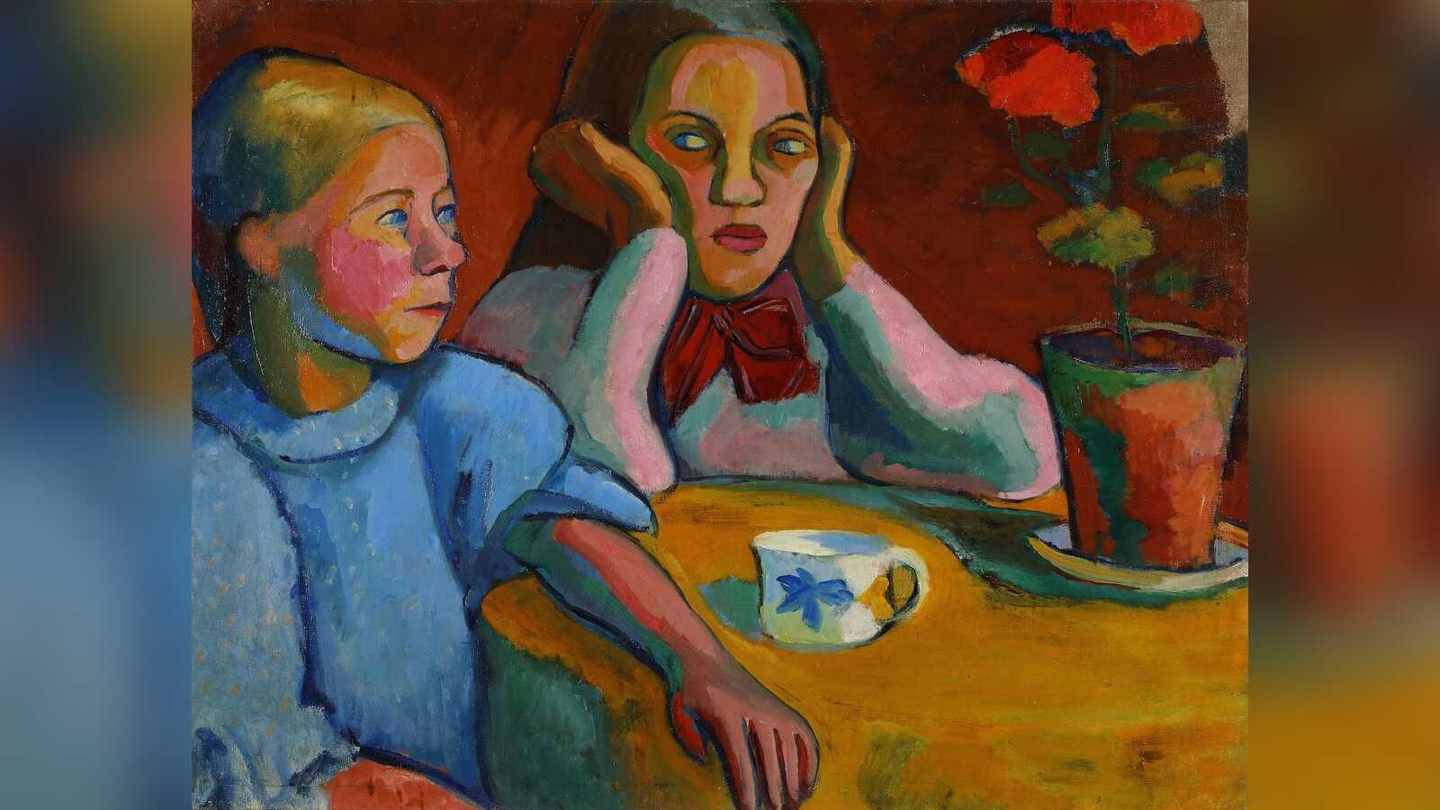 Gemälde Deux Fillettes Finlandaises von Sonia Delaunay-Terk