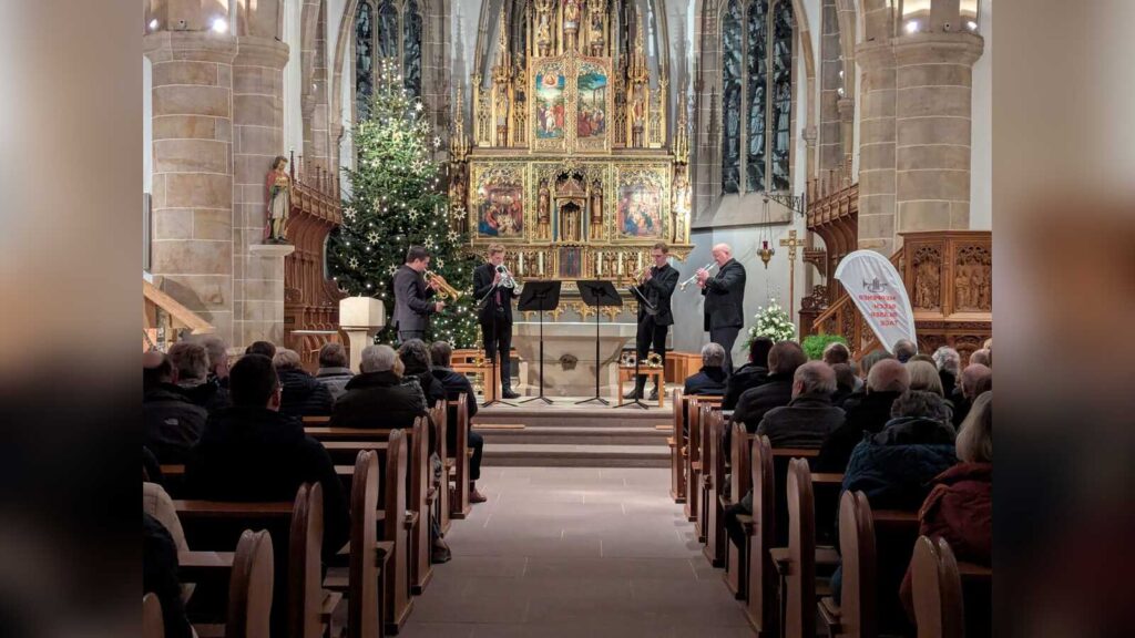 Blechbläser beim Festkonzert der Meppener Blechbläsertage 2025 in der Gymnasialkirche