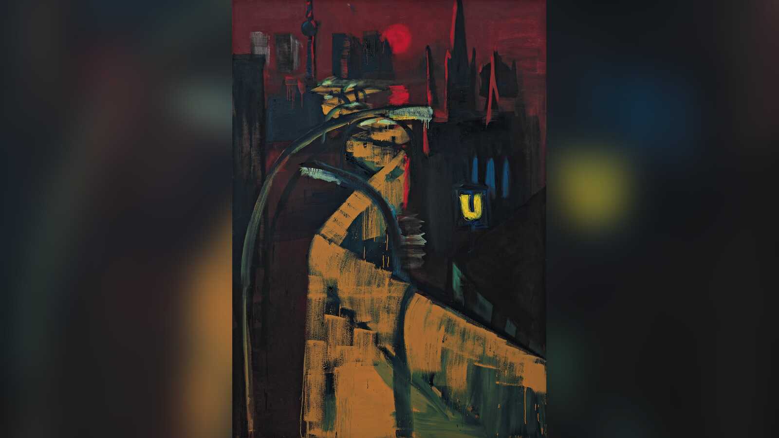 Gemälde Südstern mit Mauer von Rainer Fetting