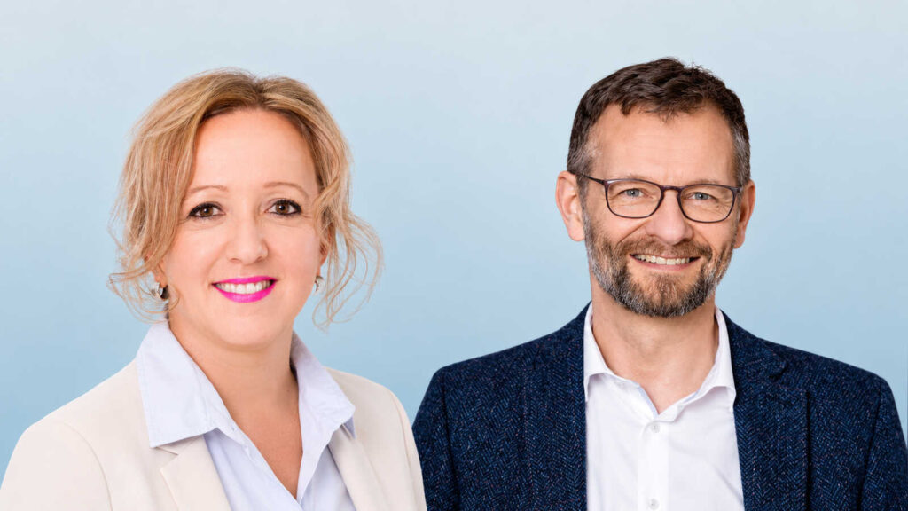 Porträts von Dr. Yvonne Walonka und Marc Eilers, Chefärzte der Niels-Stensen-Kliniken Bramsche