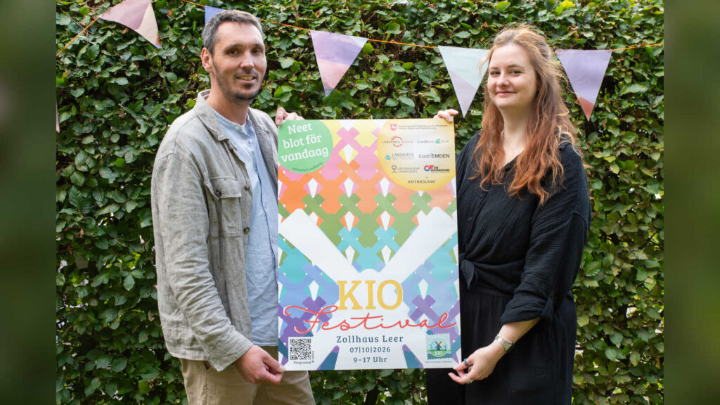 Cai-Olaf Wilgeroth und Charlotte Hahn aus dem KIO-Team freuen sich auf das KIO-Festival im Zollhaus Leer