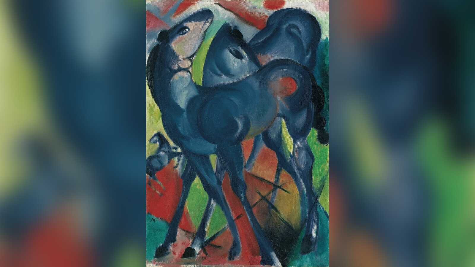 Gemälde Die Blauen Fohlen von Franz Marc