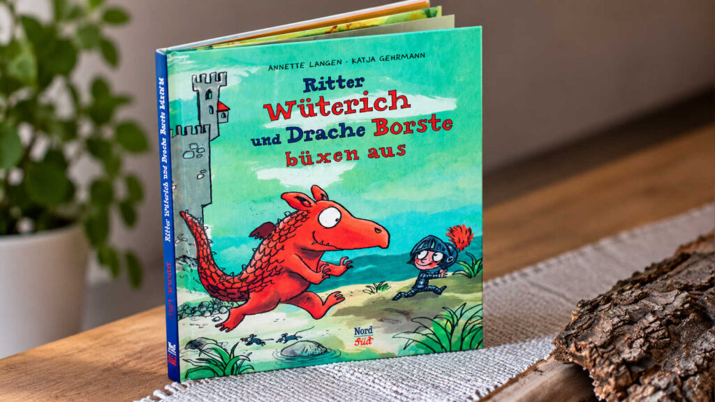 Ritter Wüterich und Drache Borste büxen aus - Illustration zum Sternstündchen in der Stadtbibliothek Rheine