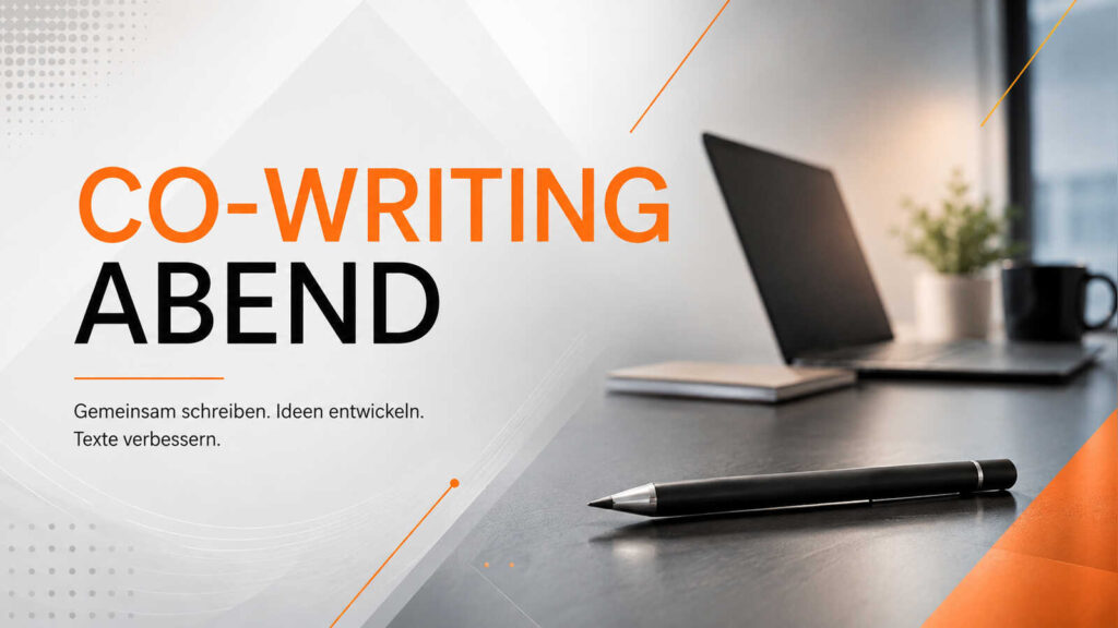 Teilnehmende schreiben gemeinsam an ihren Texten beim Co-Writing-Abend in der Stadtbibliothek Osnabrück