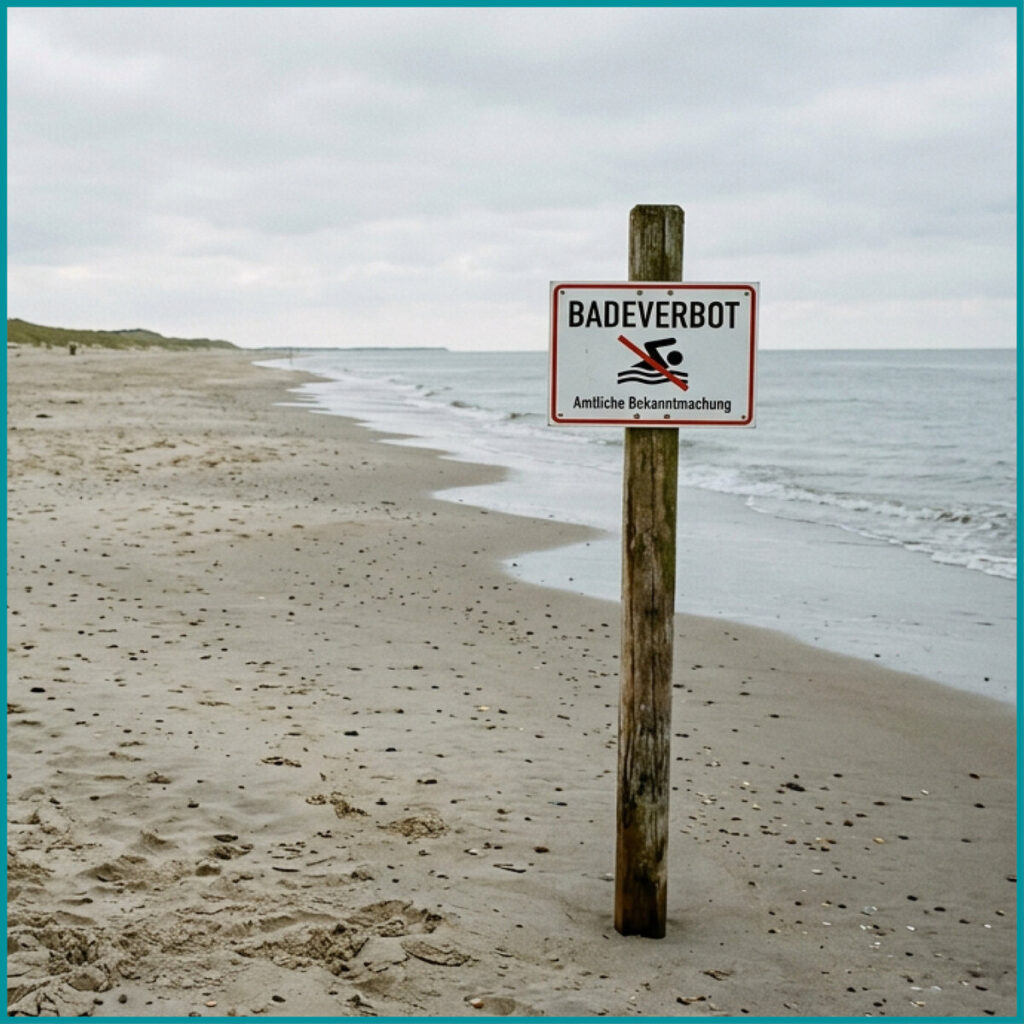 Strand von Neuharlingersiel, Symbolbild zum Badeverbot