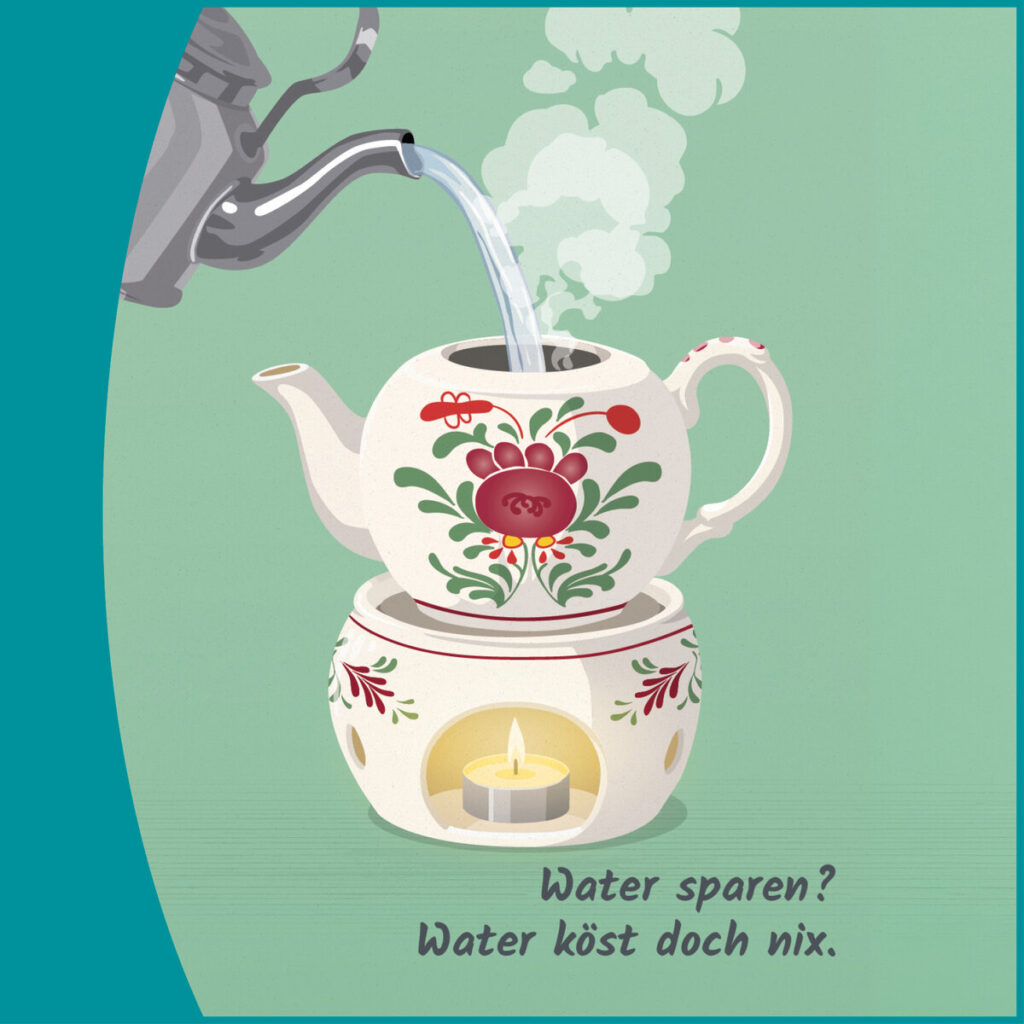 Motiv der Wassersparkampagne des Landkreises Wittmund