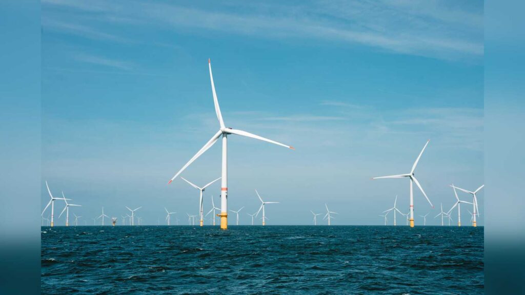 Offshore-Windturbinen in der Nordsee, Symbolbild für Windenergie auf See