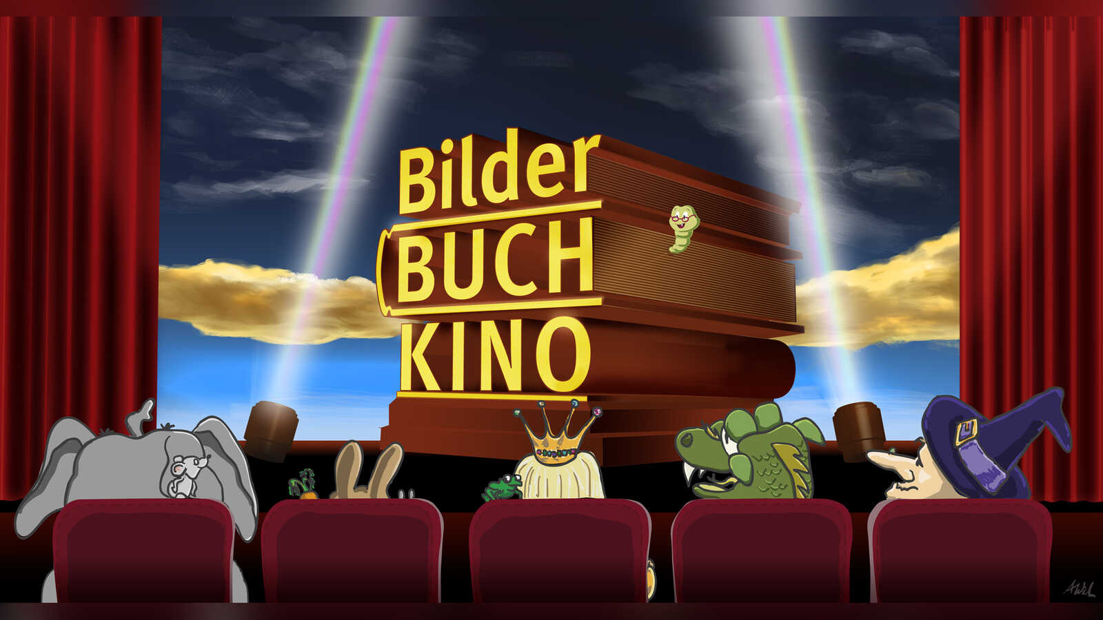 Plakat zum Bilderbuchkino der Stadtbibliothek Lingen mit den Terminen