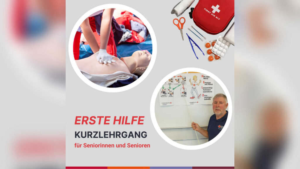 Ankündigungsbild zum Erste-Hilfe-Kurzlehrgang des Seniorenbeirats und DRK-Ortsvereins Emlichheim