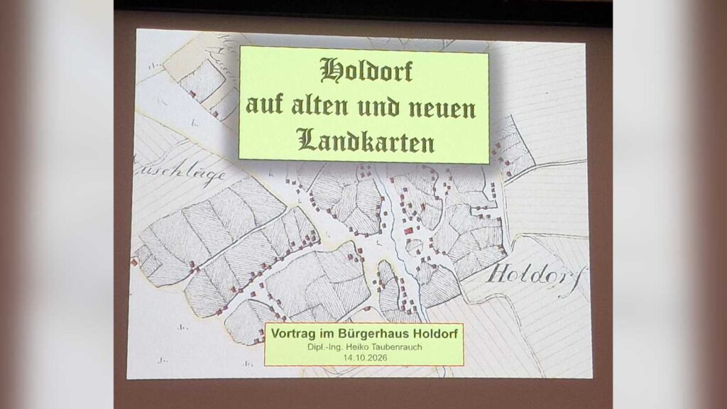 Vortrag von Heiko Taubenrauch über Holdorf auf alten Landkarten im Holdorfer Bürgerhaus