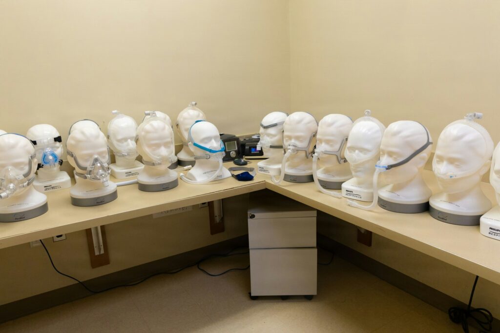 Verschiedene CPAP-Atemmasken zur Behandlung von Schlafapnoe