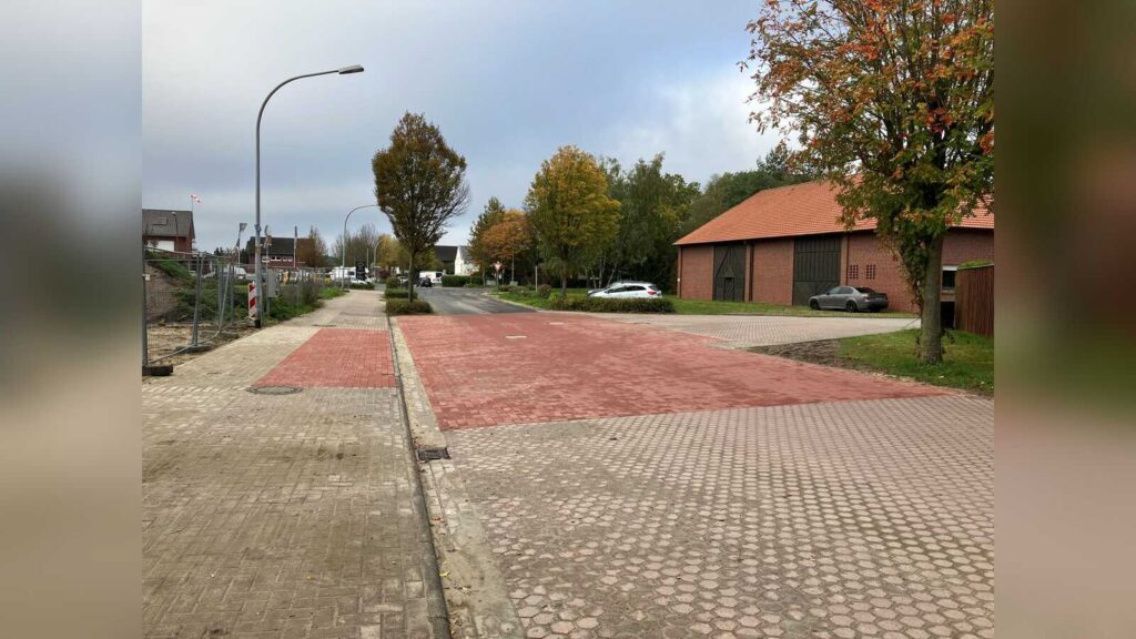 Wiederhergestellte Pflasterfläche in der Wilhelm-Busch-Straße in Vechta