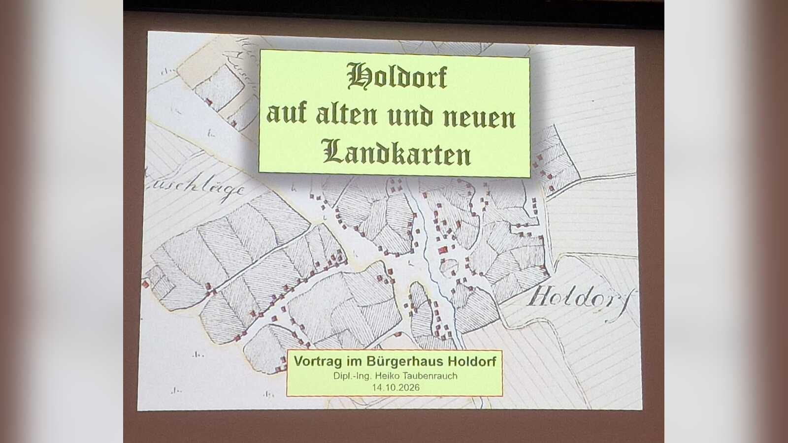 Vortrag von Heiko Taubenrauch über Holdorf auf alten Landkarten im Holdorfer Bürgerhaus