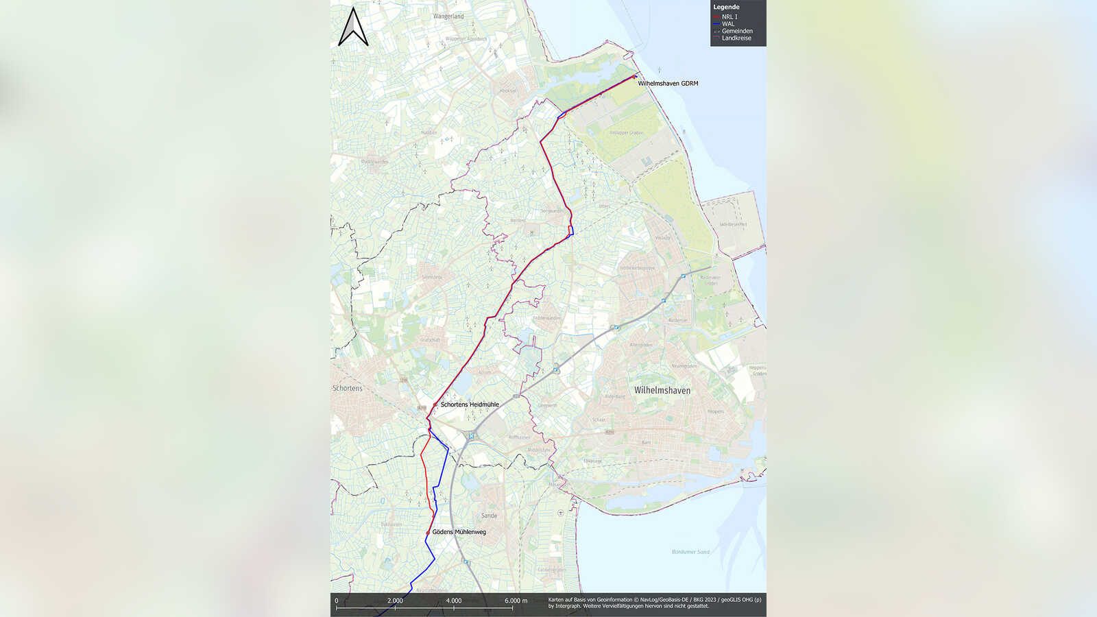 Symbolbild zur genehmigten Wasserstoffleitung Nordsee-Ruhr-Link I bei Wilhelmshaven