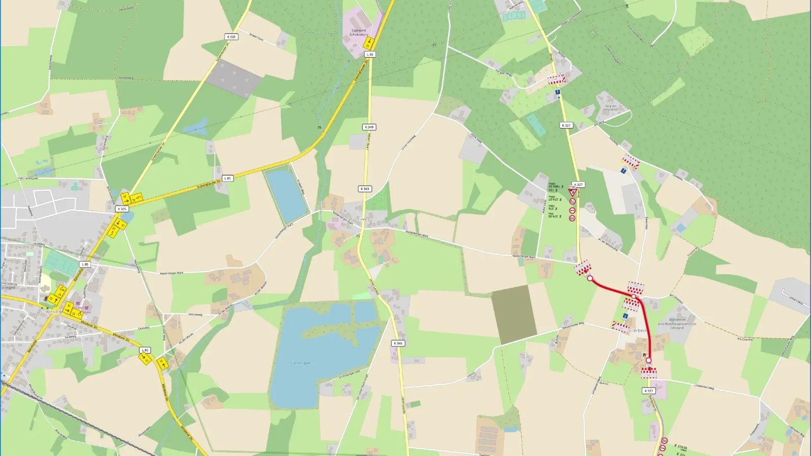 327 VZ Plan mit Umleitung