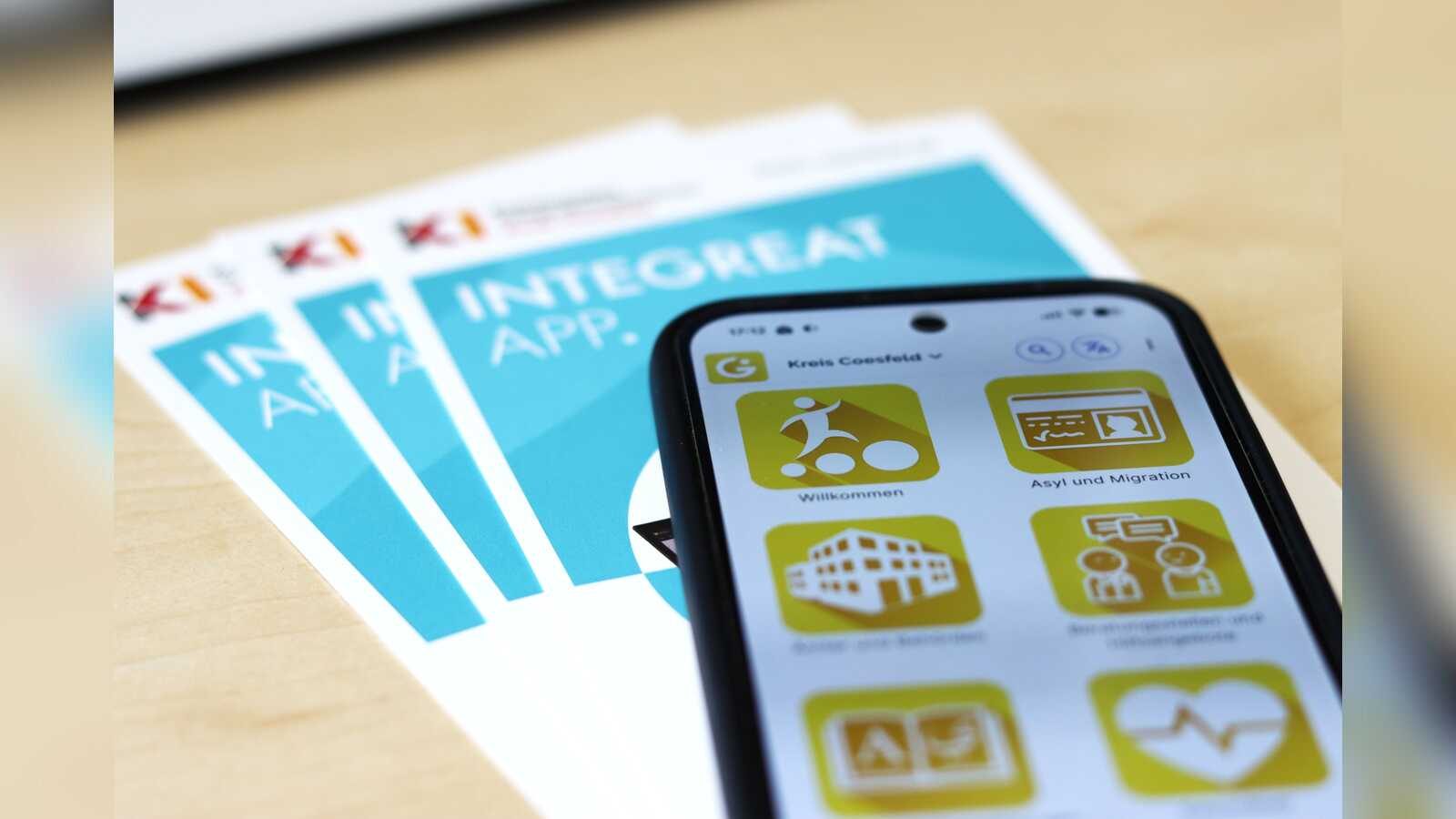 Die Integreat-App des Kreises Coesfeld auf einem Smartphone