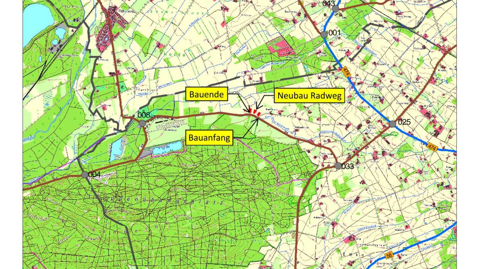 623_Übersichtskarte Radweg K16 AN4 (C) Kreis Coesfeld